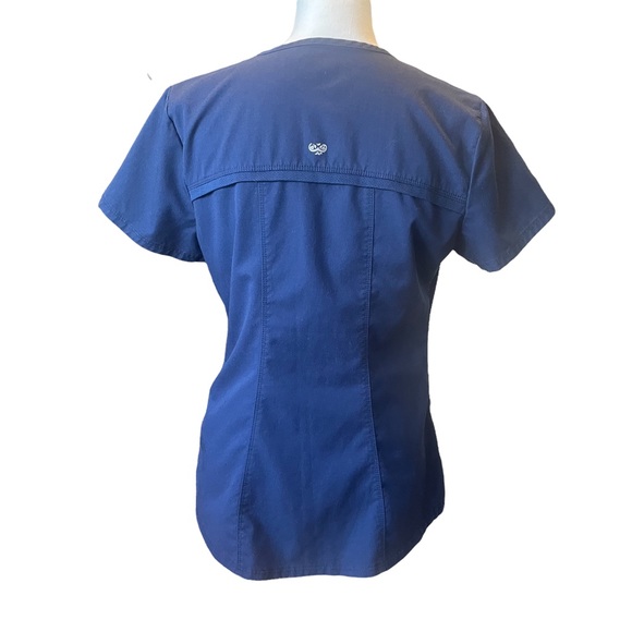 Cherokee Luxe Scrub Top Navy Blue Size S - Picture 2 of 15